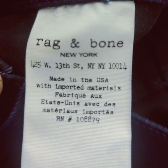 Rag & Bone High Rise Skinny High Rise Jeans Size 27 Dark Blue Stretch Denim - Picture 9 of 9